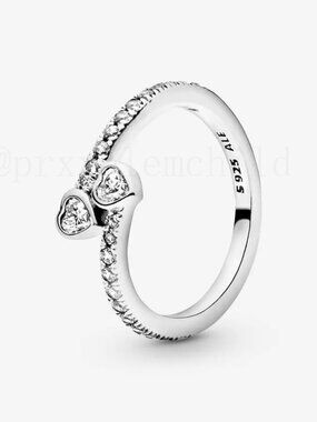 Pandora Two Sparkling Hearts Ring